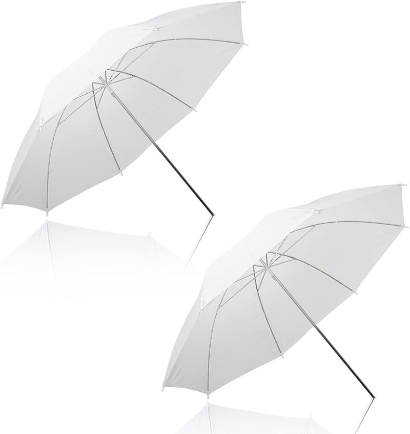 soonpho 2 Pack Photography Umbrella Lighting Kit, 2 * 43inch Translucent White Soft Umbrella for Studio/Outdoor Photo and Video Lighting Accessories (2 Pack (2X 43 White)) - Image 1